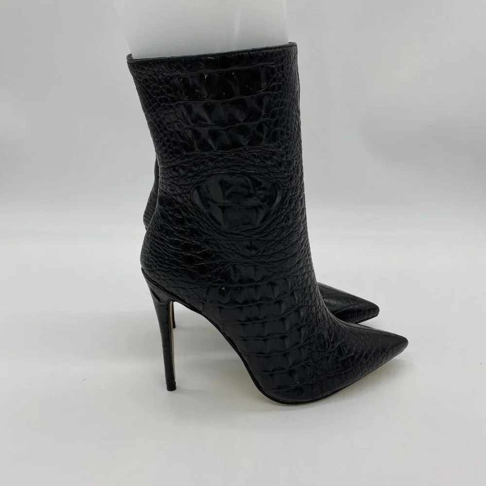 FSJ Fashion High Heel Ankle Boots Closed Pointed - Picture 4 of 9